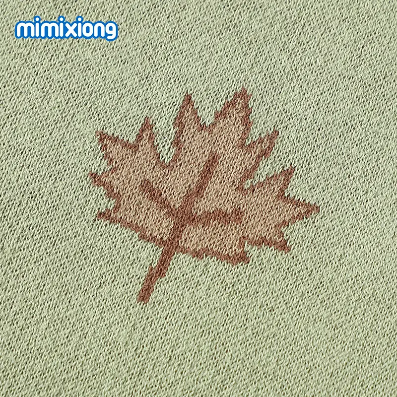 Green Knitted Maple Leaf Baby Blanket - Image 10