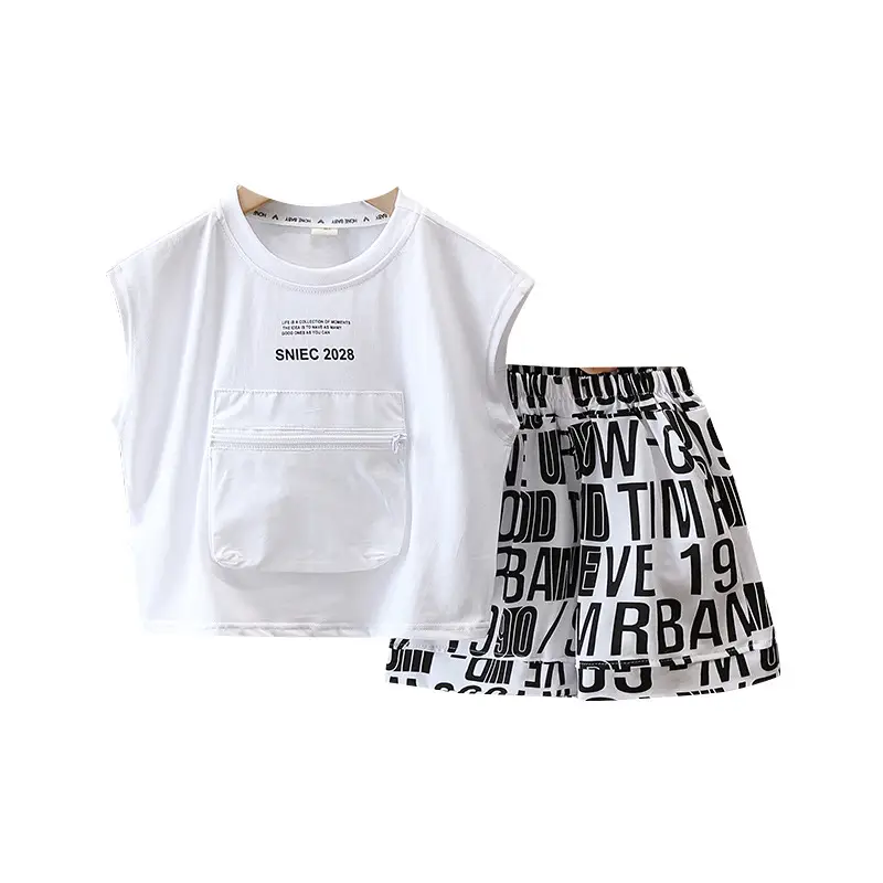 3598 Children's Summer Clothes Boys Suit Summer 2025 New Little Boy Baby Sleeveless Vest Two-Piece Set