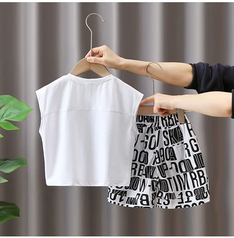 3598 Children's Summer Clothes Boys Suit Summer 2025 New Little Boy Baby Sleeveless Vest Two-Piece Set — feature 14