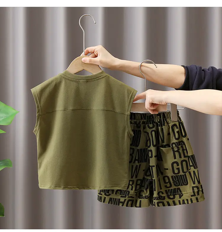 3598 Children's Summer Clothes Boys Suit Summer 2025 New Little Boy Baby Sleeveless Vest Two-Piece Set — feature 16