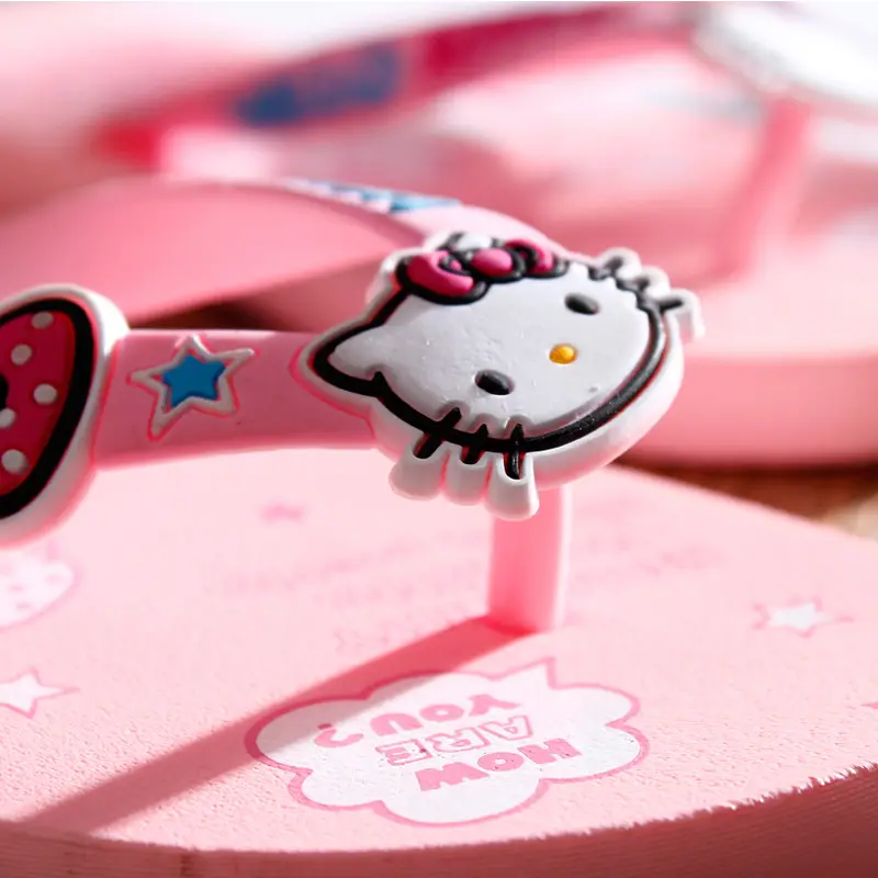 Hello Kitty Pink Flip Flops Women Summer Beach Wear