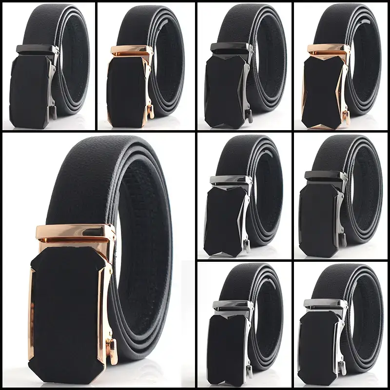 Men's Black Frosted Automatic Buckle Belt - Image 14