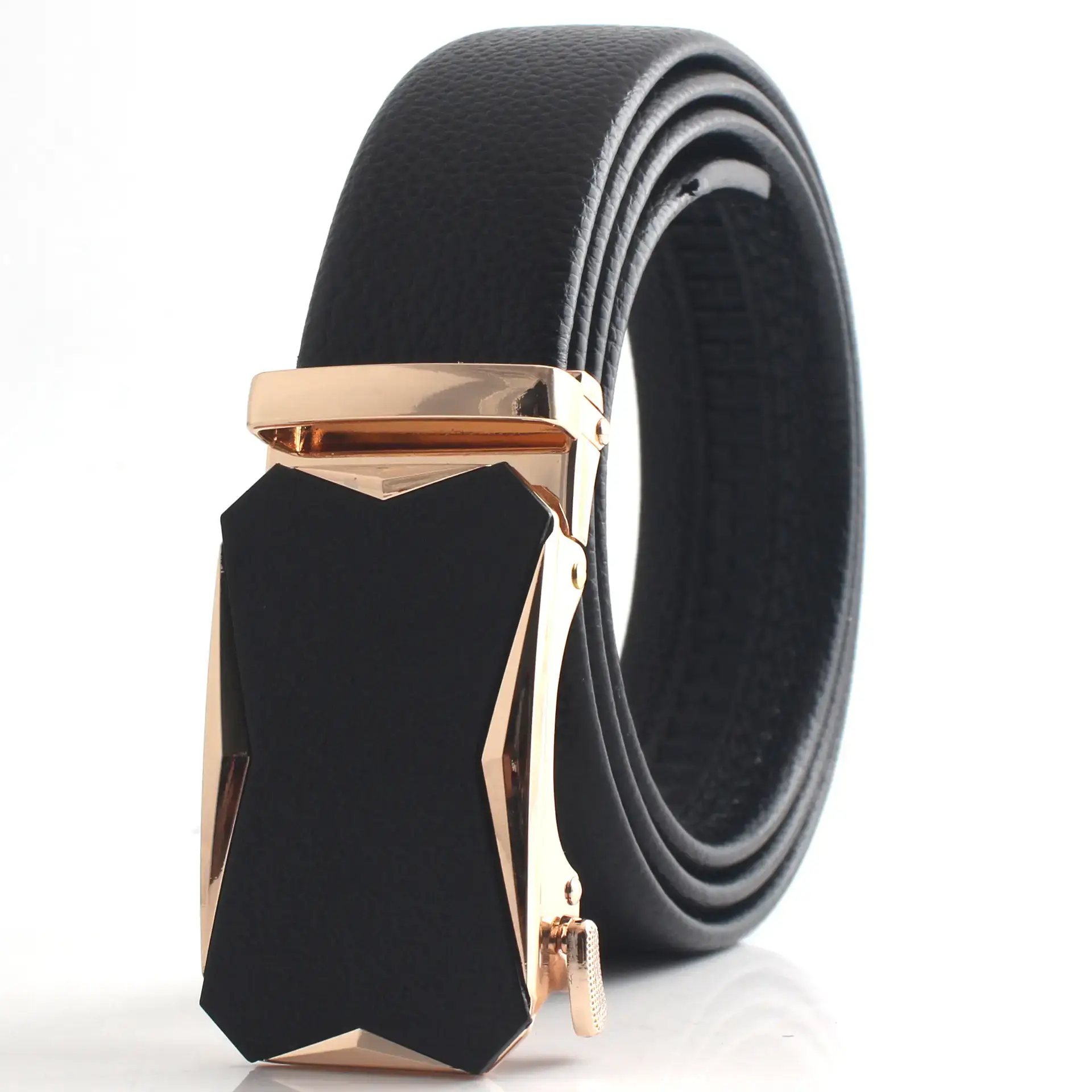 Men's Black Frosted Automatic Buckle Belt