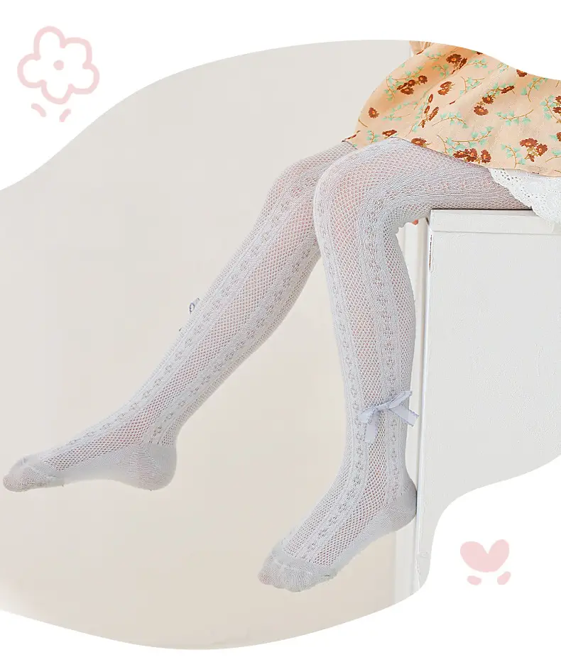 Girls Mesh Mosquito Proof Socks Pink Bow — feature 11