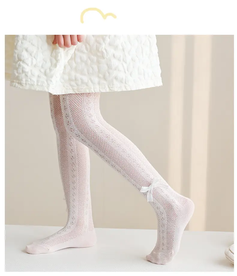 Girls Mesh Mosquito Proof Socks Pink Bow — feature 13