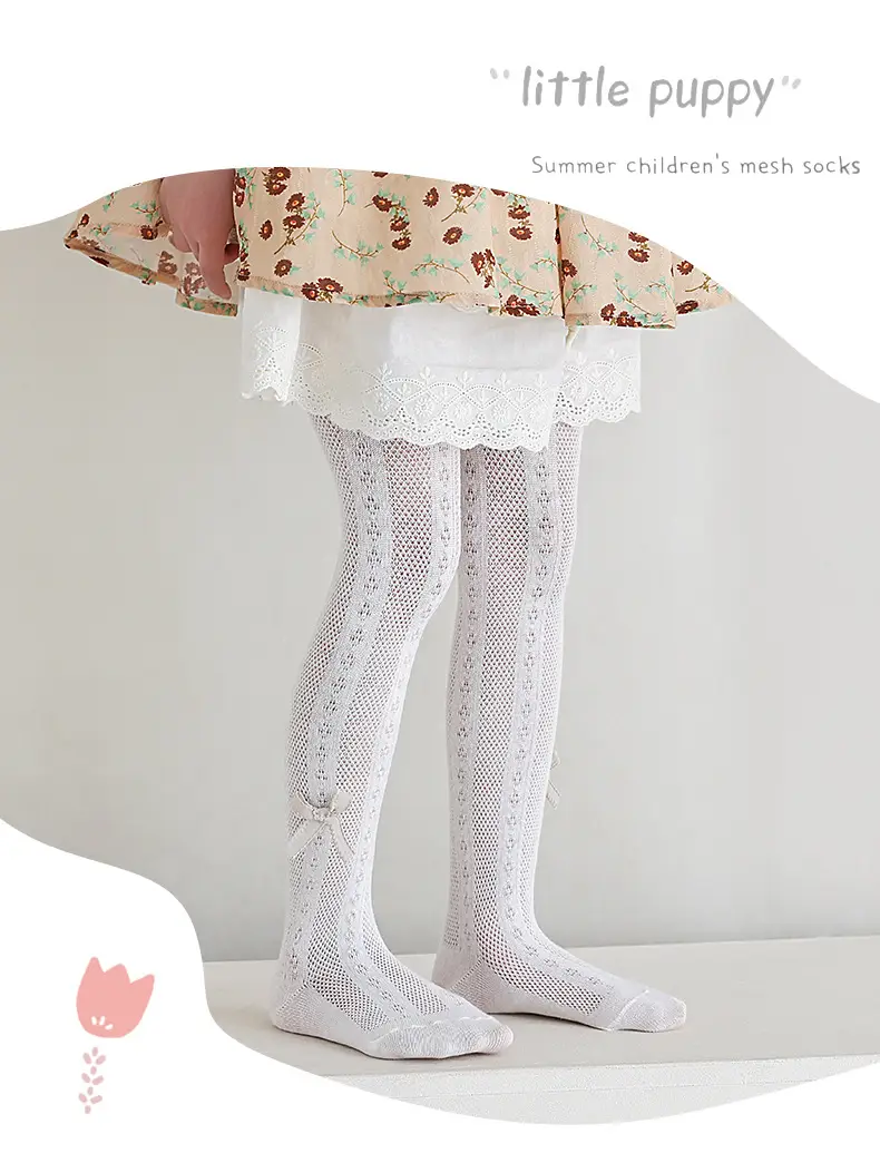 Girls Mesh Mosquito Proof Socks Pink Bow — feature 14