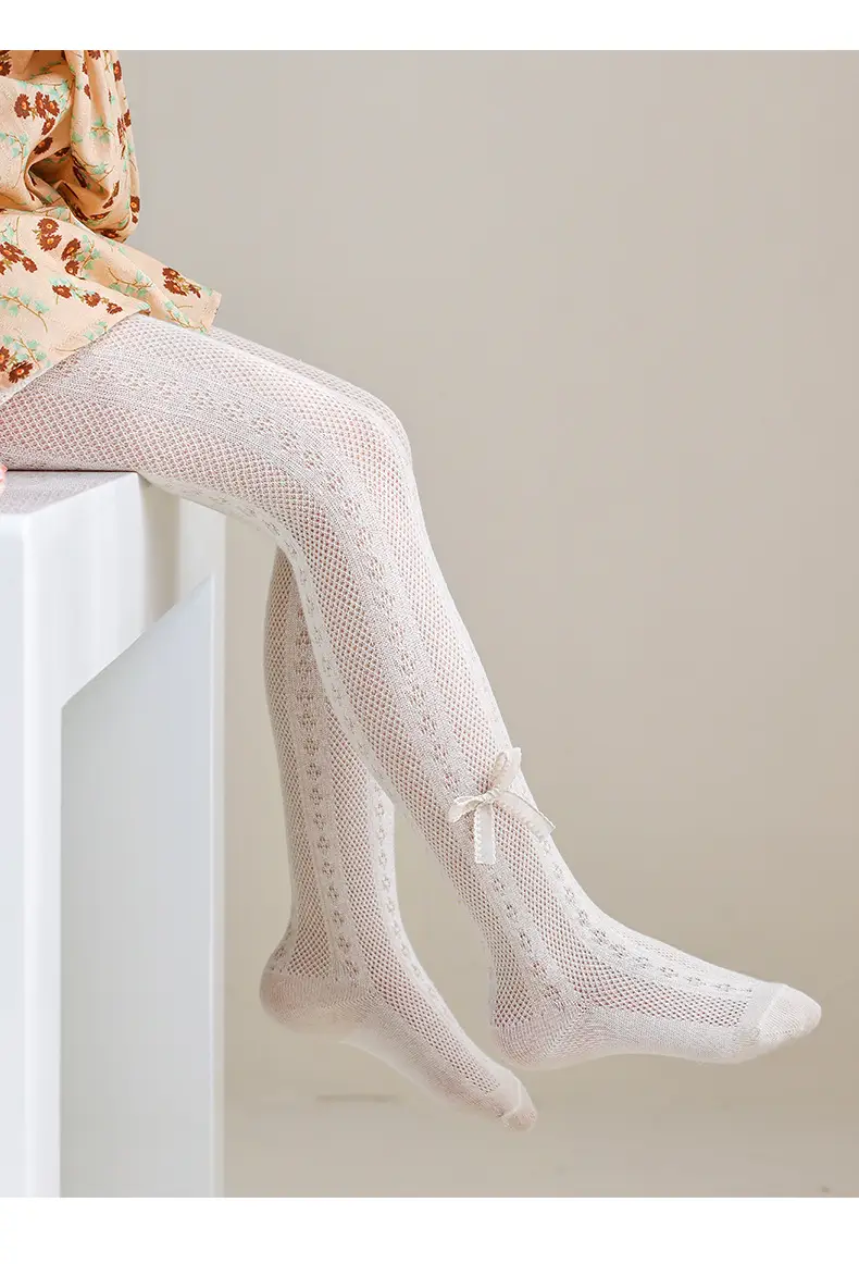 Girls Mesh Mosquito Proof Socks Pink Bow — feature 17