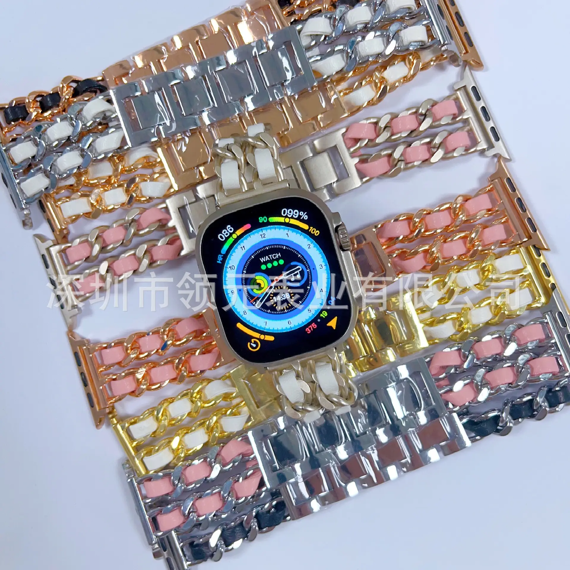 Apple Watch Strap Small Chanel Style Gold Chain 2022mm — feature 11