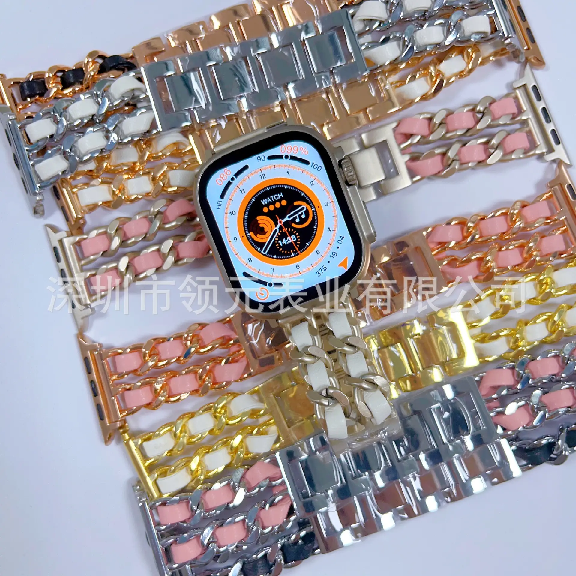 Apple Watch Strap Small Chanel Style Gold Chain 2022mm — feature 12
