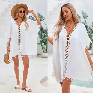 Women's White Chiffon Polo Shirt Casual Beach Top — feature 5