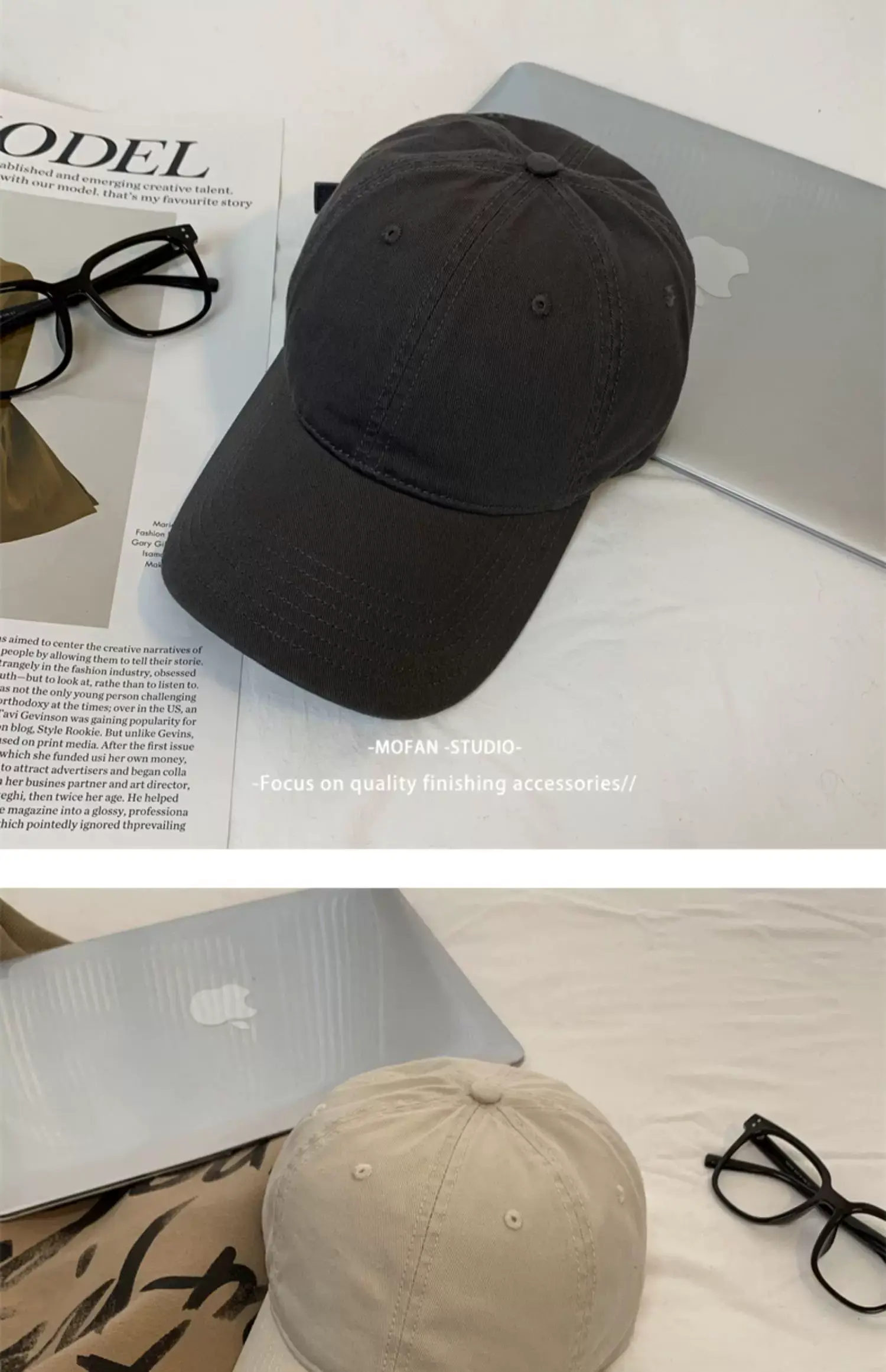 Black Big Head Baseball Cap for Men Women Summer Wear — feature 11