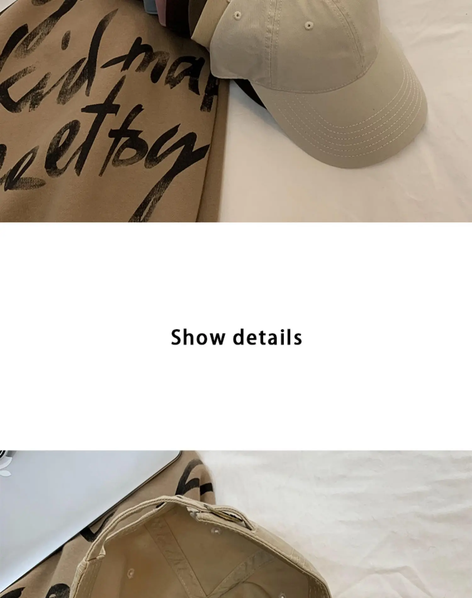 Black Big Head Baseball Cap for Men Women Summer Wear — feature 5