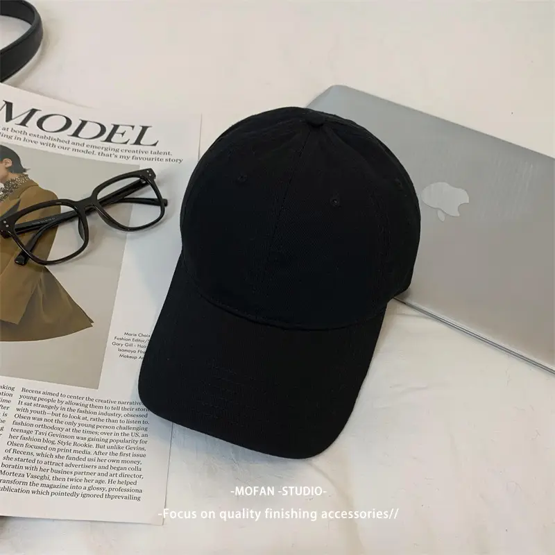 Black Big Head Baseball Cap for Men Women Summer Wear - Image 6