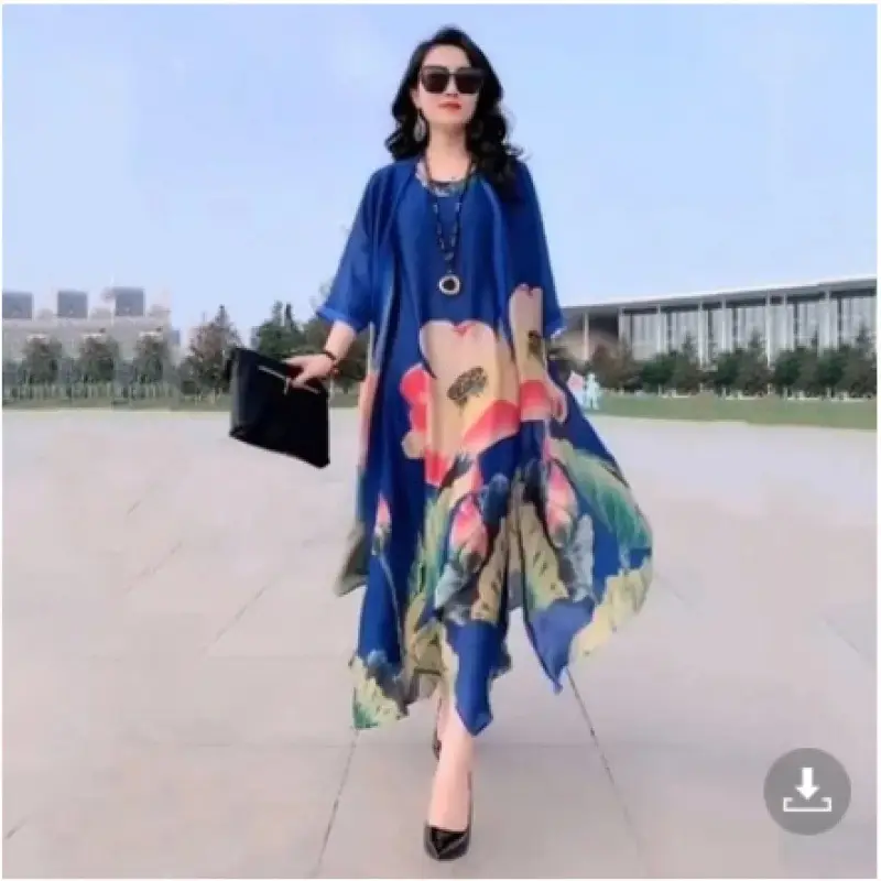 Women Printed Wide Leg Pants Set 2023 Summer Elegant Slim Fit - Image 12