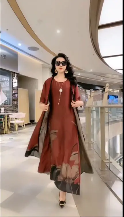Women Printed Wide Leg Pants Set 2023 Summer Elegant Slim Fit — feature 4