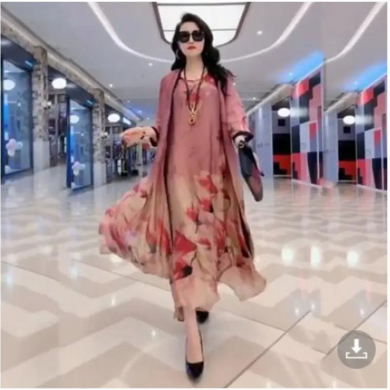 Women Printed Wide Leg Pants Set 2023 Summer Elegant Slim Fit - Image 7