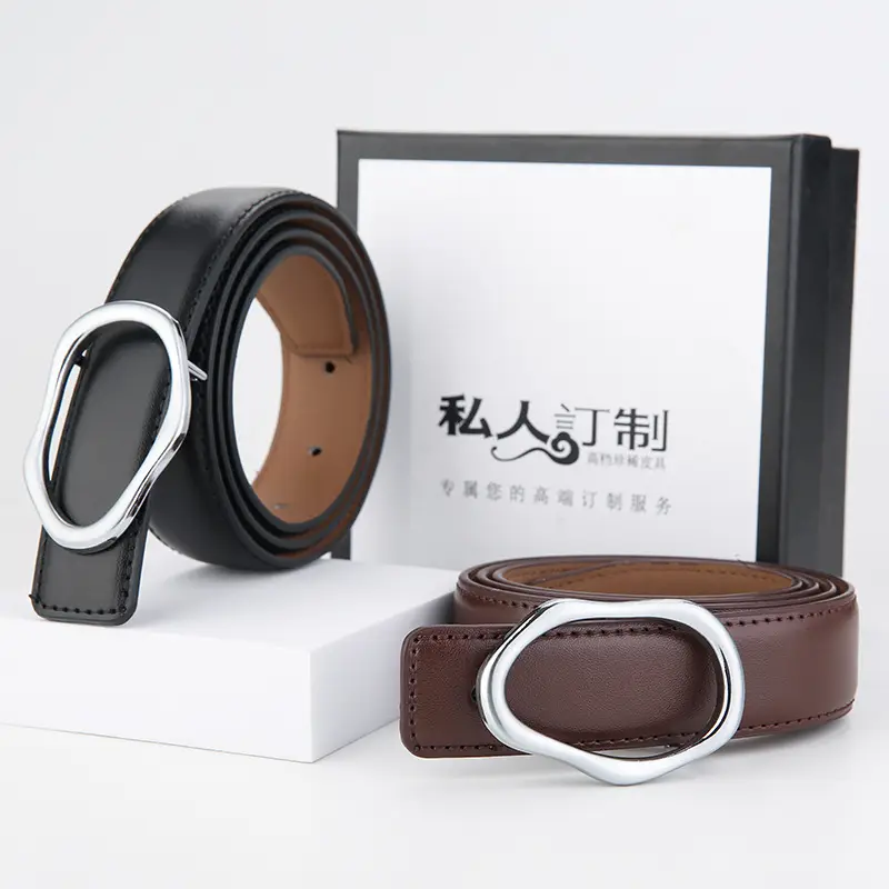 Men's Black Genuine Leather Belt with Silver Buckle - Image 6