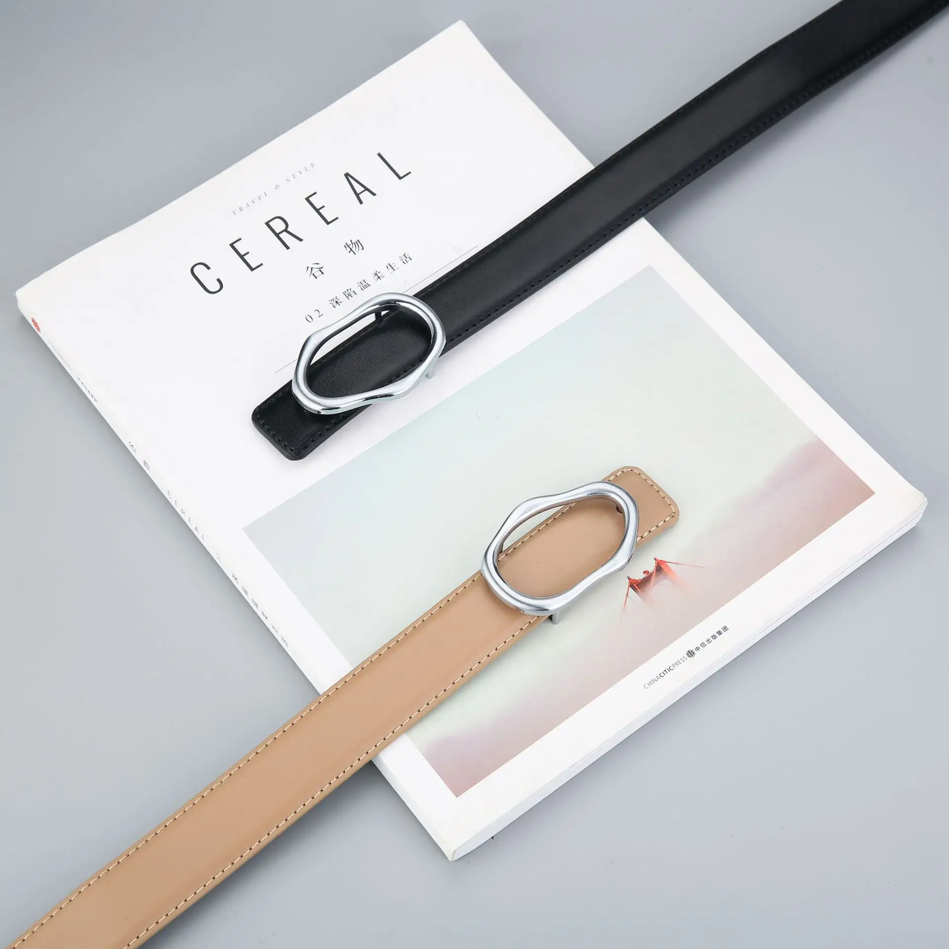 Men's Black Genuine Leather Belt with Silver Buckle - Image 7