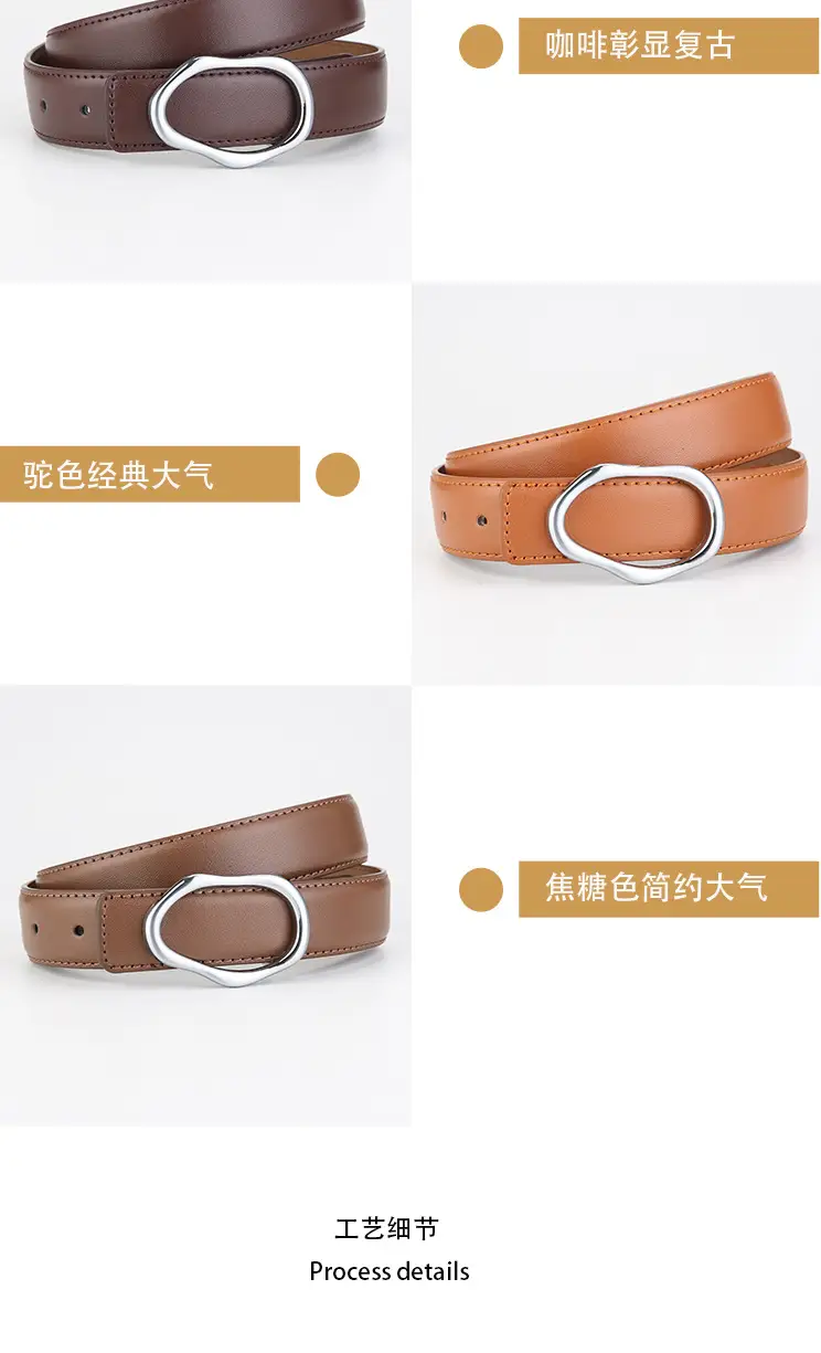 Men's Black Genuine Leather Belt with Silver Buckle β feature 7