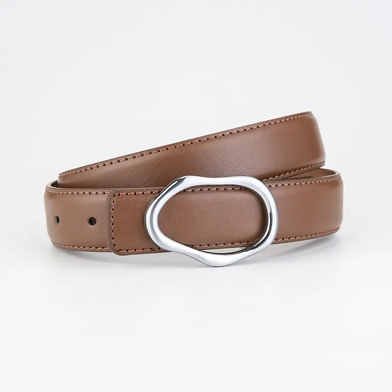 Men's Black Genuine Leather Belt with Silver Buckle - Image 4