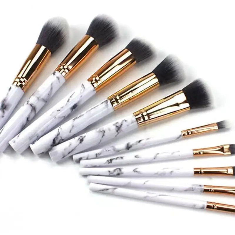 10 Marble Pattern Makeup Brushes Set for Blush, Foundation, Setting, Eyeshadow & Cosmetics — feature 11