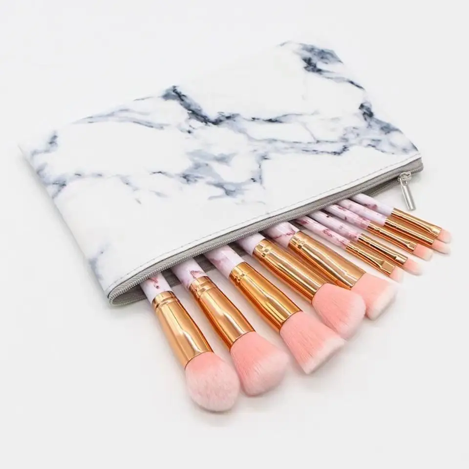 10 Marble Pattern Makeup Brushes Set for Blush, Foundation, Setting, Eyeshadow & Cosmetics — feature 18