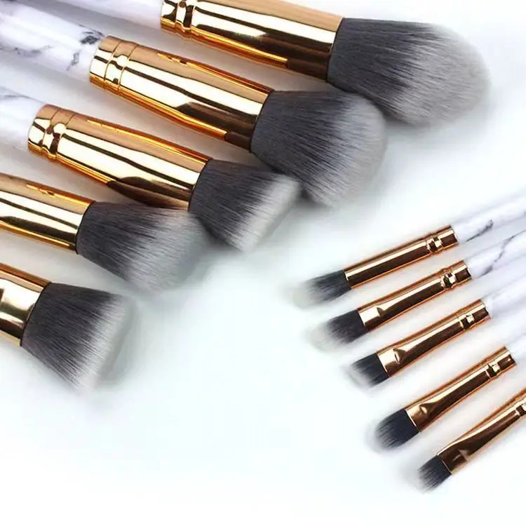 10 Marble Pattern Makeup Brushes Set for Blush, Foundation, Setting, Eyeshadow & Cosmetics — feature 23