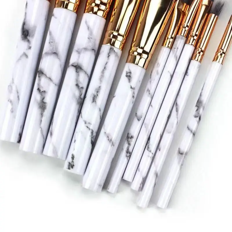 10 Marble Pattern Makeup Brushes Set for Blush, Foundation, Setting, Eyeshadow & Cosmetics — feature 24