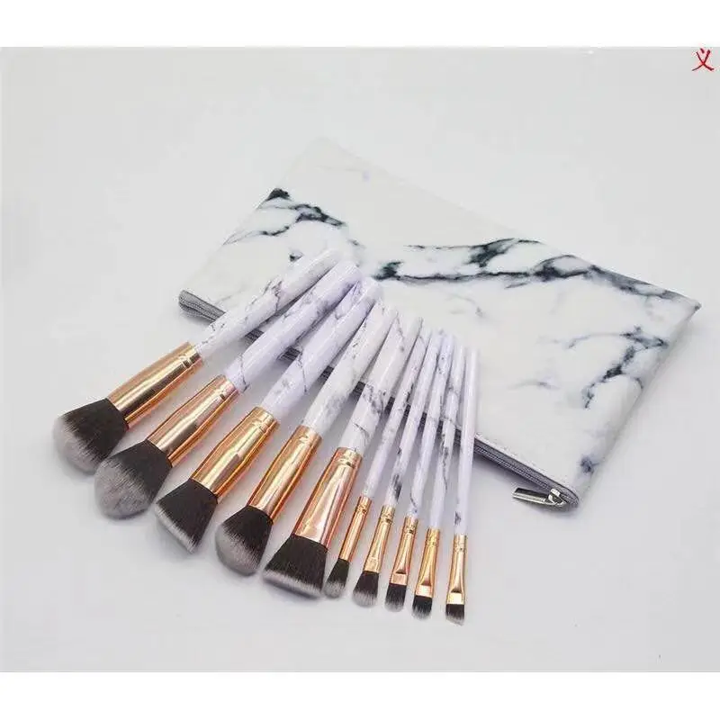 10 Marble Pattern Makeup Brushes Set for Blush, Foundation, Setting, Eyeshadow & Cosmetics — feature 27