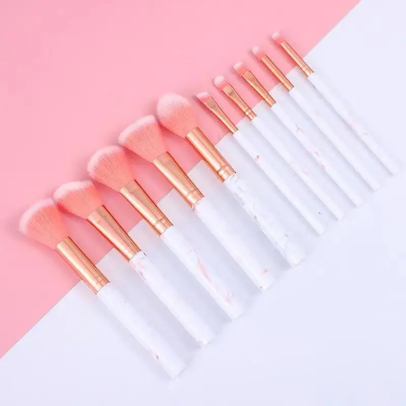 10 Marble Pattern Makeup Brushes Set for Blush, Foundation, Setting, Eyeshadow & Cosmetics — feature 3