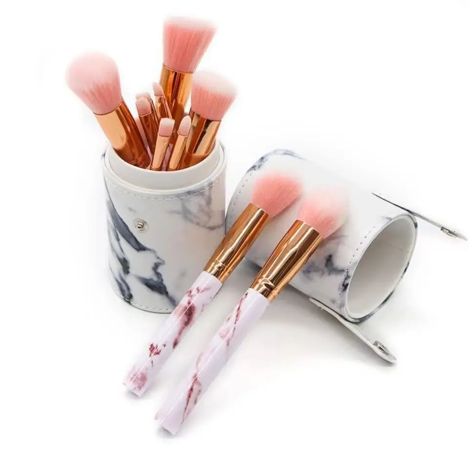 10 Marble Pattern Makeup Brushes Set for Blush, Foundation, Setting, Eyeshadow & Cosmetics — feature 4