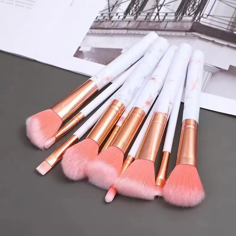 10 Marble Pattern Makeup Brushes Set for Blush, Foundation, Setting, Eyeshadow & Cosmetics — feature 8