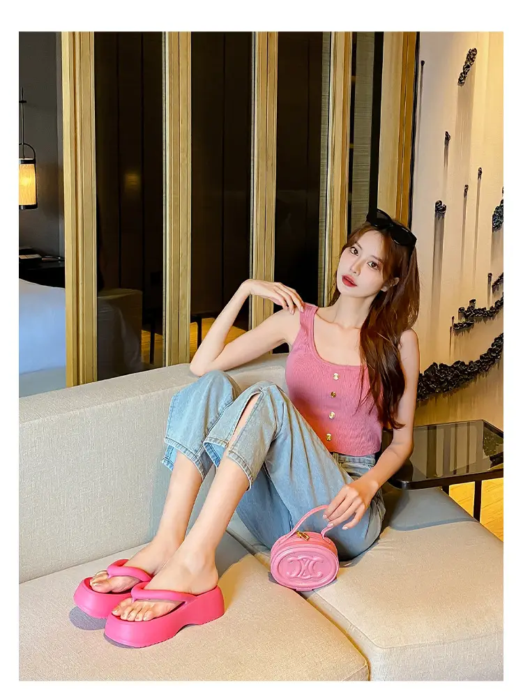 Thick-Soled Flip-Flops for Women, Summer European and American Style, Trendy Flat Soft-Soled Eva Thong Sandals, European and American Style — feature 23