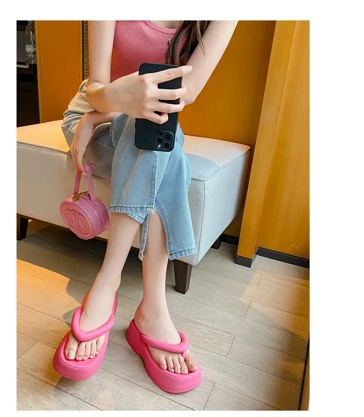 Thick-Soled Flip-Flops for Women, Summer European and American Style, Trendy Flat Soft-Soled Eva Thong Sandals, European and American Style — feature 24