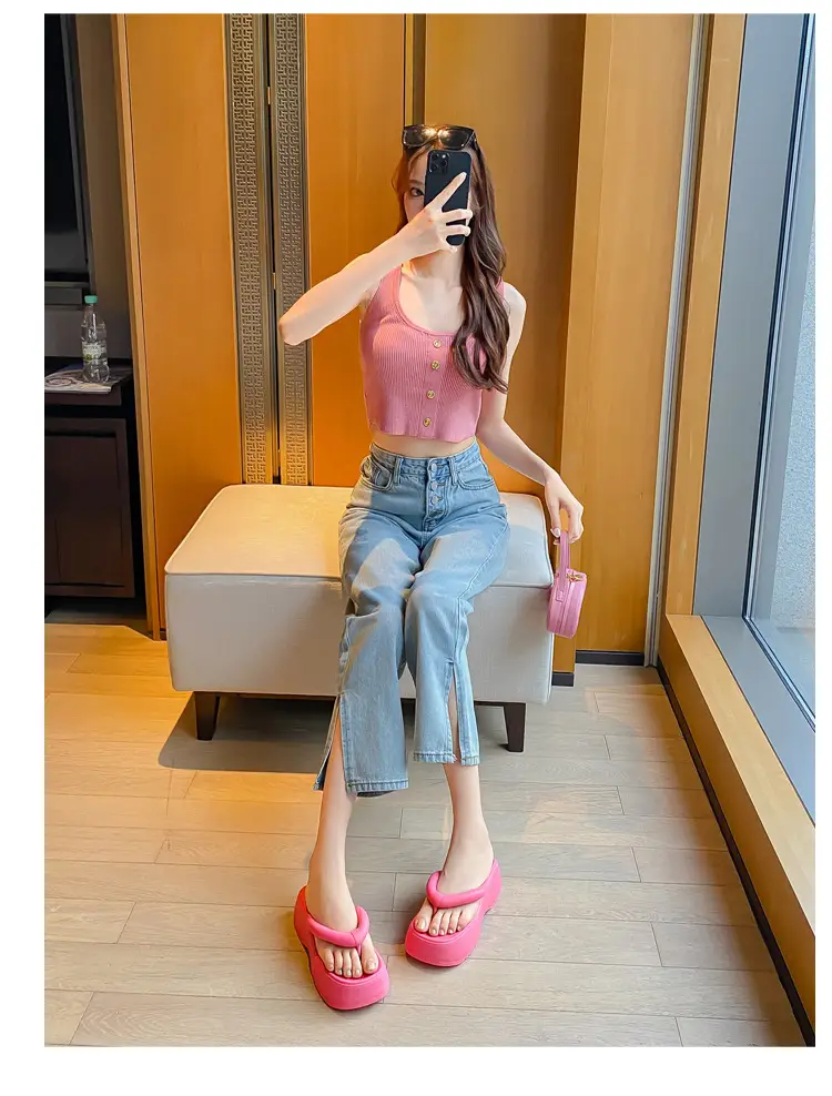 Thick-Soled Flip-Flops for Women, Summer European and American Style, Trendy Flat Soft-Soled Eva Thong Sandals, European and American Style — feature 27