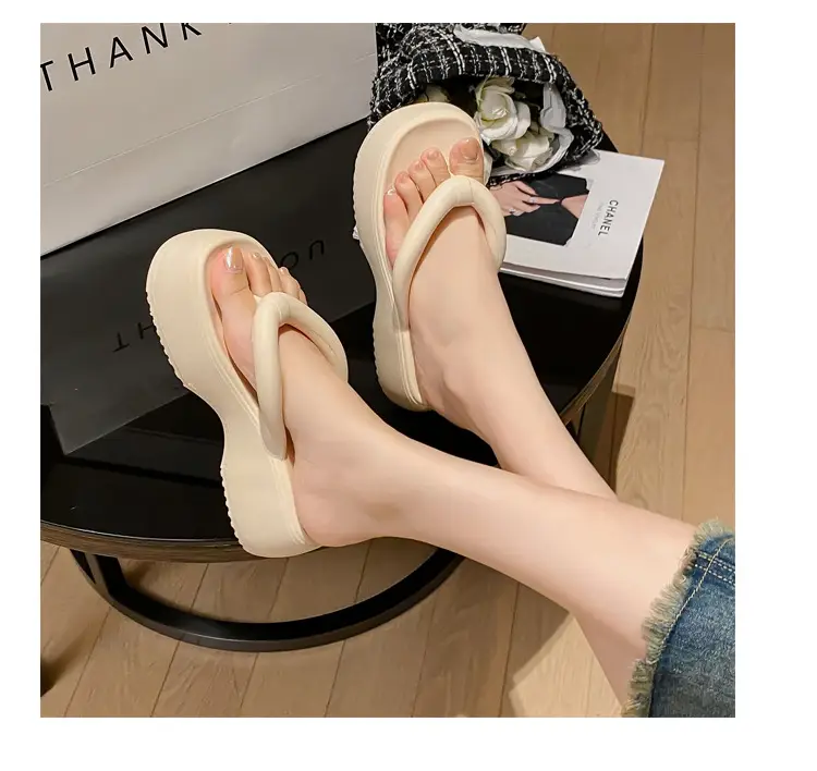 Thick-Soled Flip-Flops for Women, Summer European and American Style, Trendy Flat Soft-Soled Eva Thong Sandals, European and American Style — feature 36