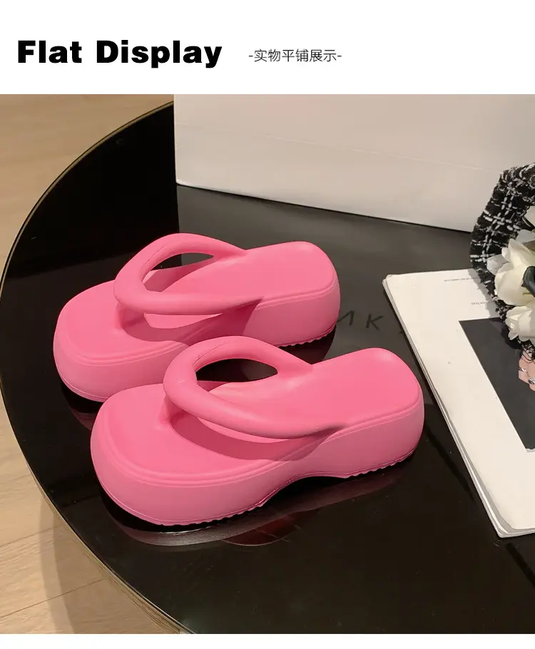 Thick-Soled Flip-Flops for Women, Summer European and American Style, Trendy Flat Soft-Soled Eva Thong Sandals, European and American Style — feature 37