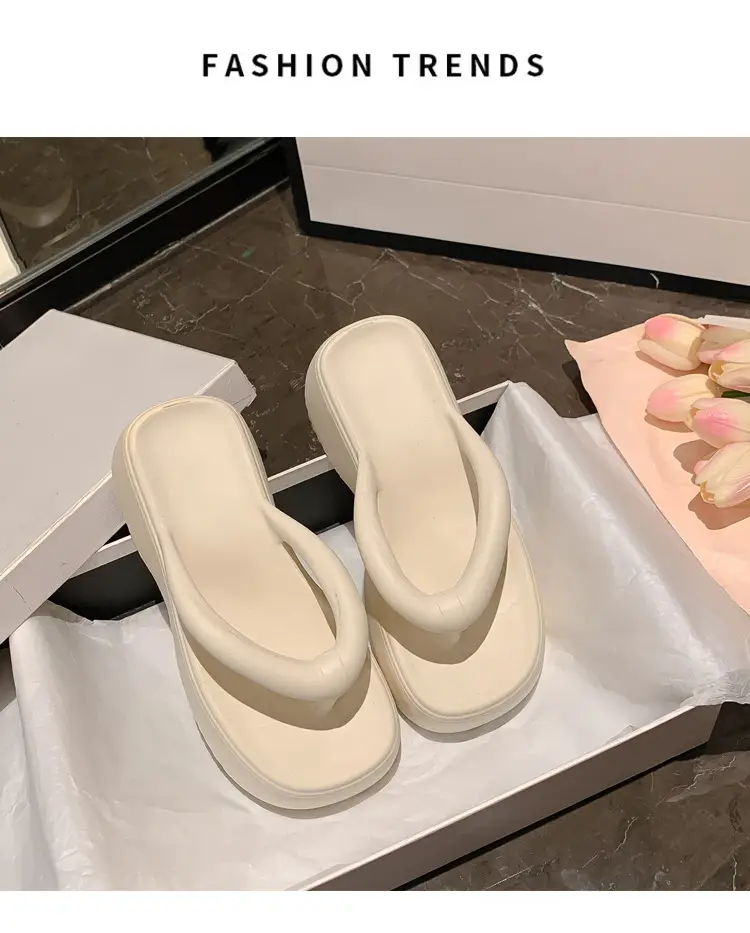 Thick-Soled Flip-Flops for Women, Summer European and American Style, Trendy Flat Soft-Soled Eva Thong Sandals, European and American Style — feature 39