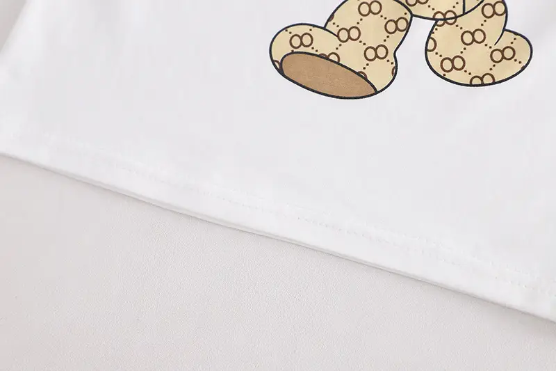 Boys 2Pc Cotton Graphic Shorts Set White Brown — feature 10
