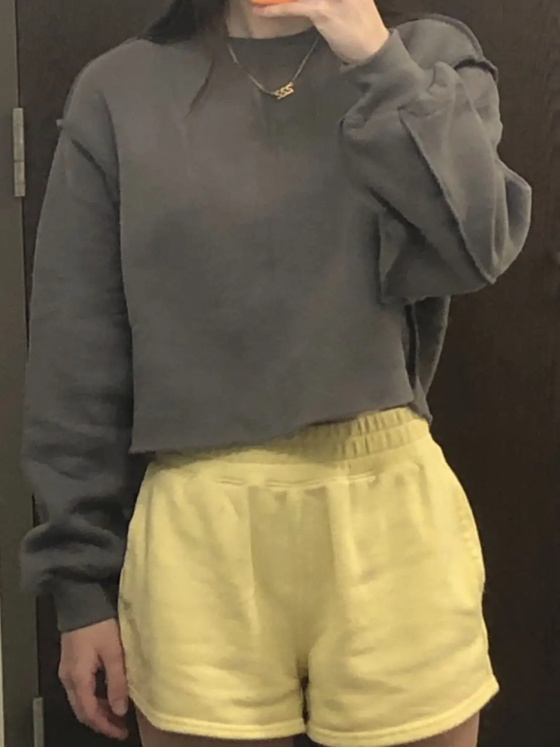 Women's Velvet Crossbody Sweatshirt Yellow