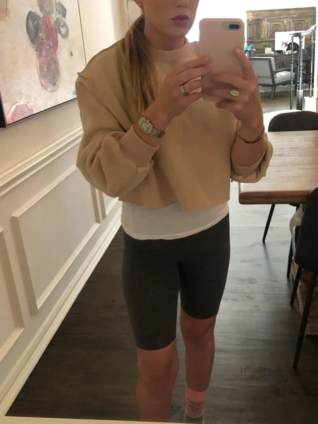 Women's Velvet Crossbody Sweatshirt Yellow