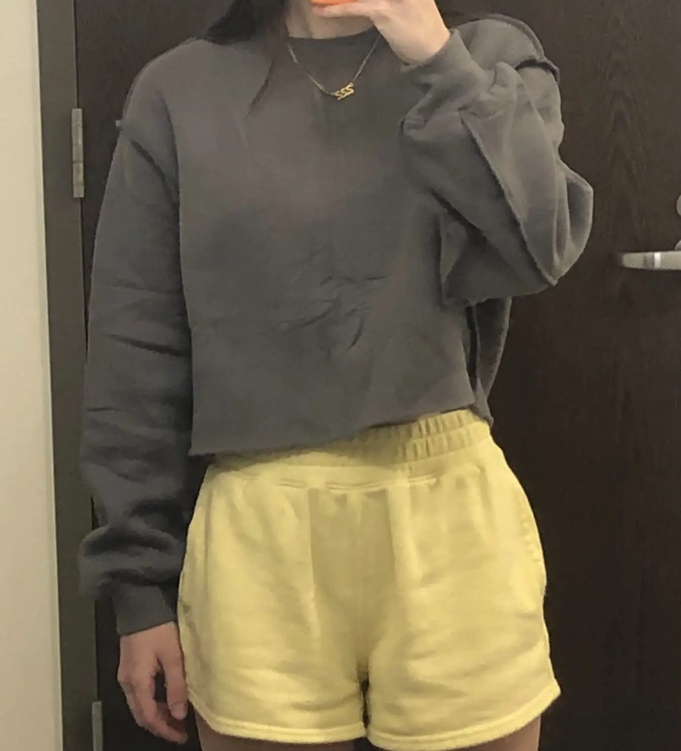 Women's Velvet Crossbody Sweatshirt Yellow — feature 5