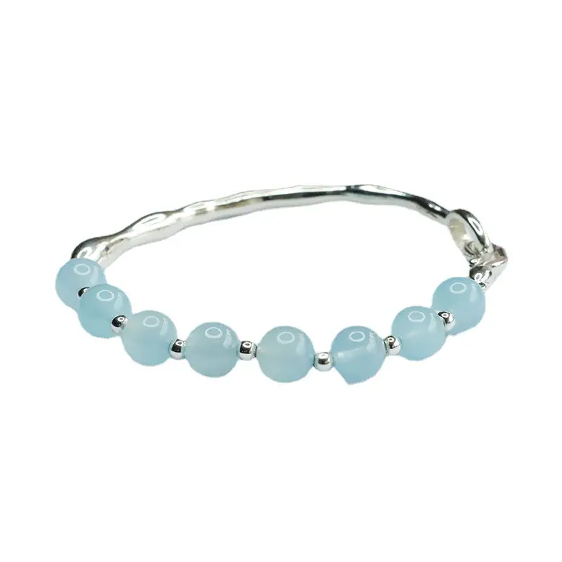 Blue Crystal Aquamarine Gemstone Bracelet for Women - Image 6