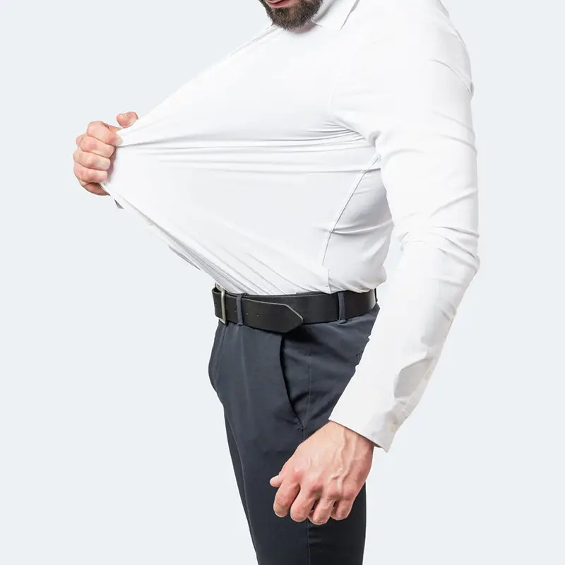 Men's Blue Cross-Border Stretch Shirt Long Sleeve Business Casual - Image 10