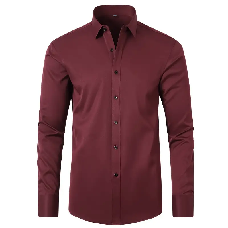 Men's Blue Cross-Border Stretch Shirt Long Sleeve Business Casual — feature 22