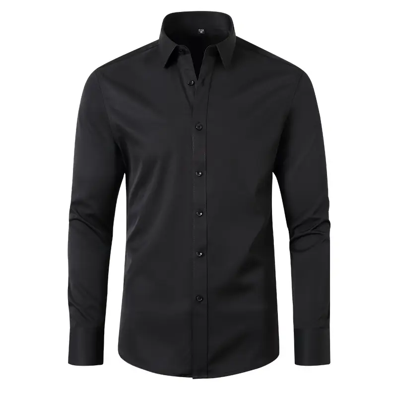 Men's Blue Cross-Border Stretch Shirt Long Sleeve Business Casual — feature 24