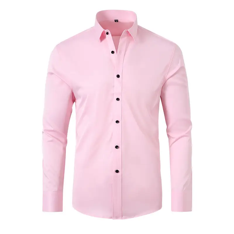 Men's Blue Cross-Border Stretch Shirt Long Sleeve Business Casual — feature 28