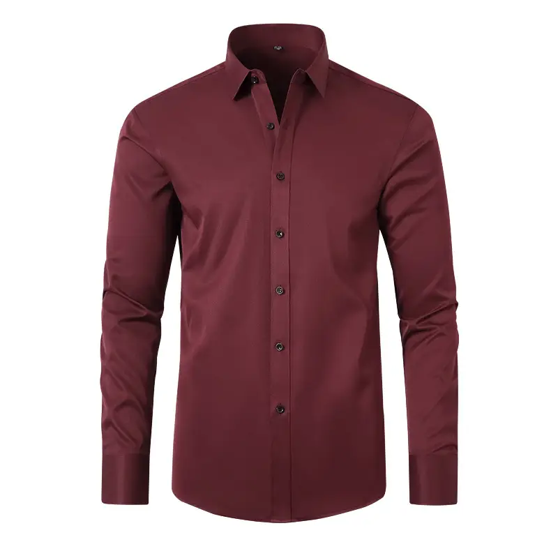 Men's Blue Cross-Border Stretch Shirt Long Sleeve Business Casual — feature 29