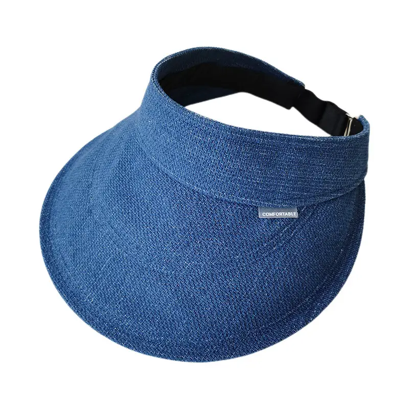 Women's Foldable Denim Sun Hat Blue Backed Shade - Image 11