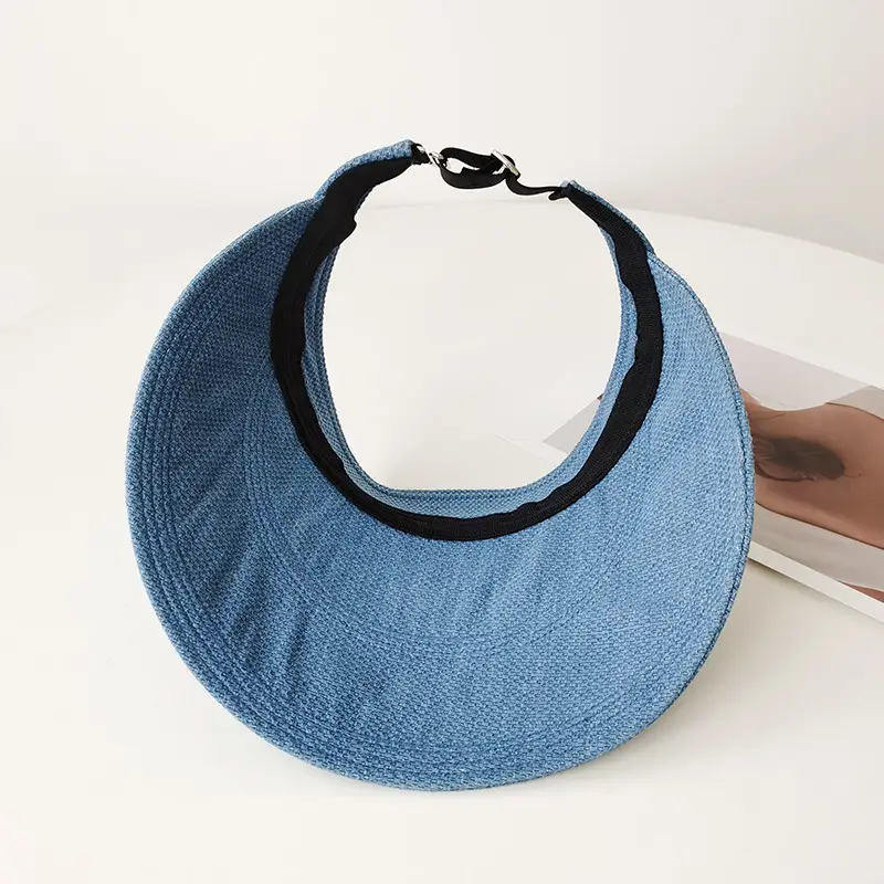 Women's Foldable Denim Sun Hat Blue Backed Shade — feature 19